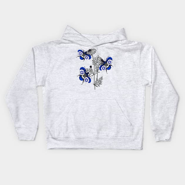 Israel Bees Kids Hoodie by Fusti